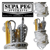 SUPA PEG HEAVY DUTY CORNER Runner Double Tent Pole Guy Ropes and Spring