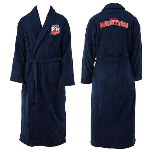 Sydney Roosters NRL Adult Polyester Dressing Gown Bath Robe