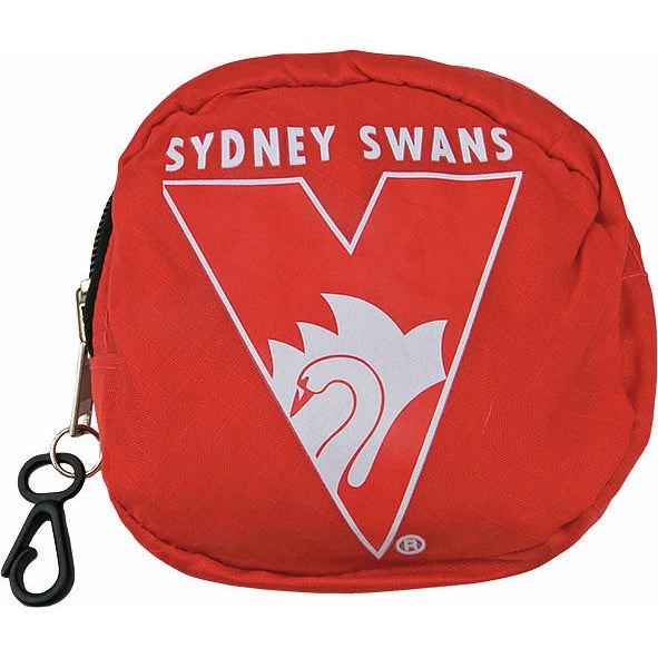 Sydney Swans AFL Foldaway Shopping Grocery Tote Carry Bag Pouch Key Chain