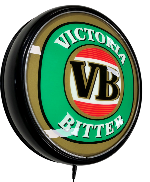 VB Victoria Bitter Beer LED Bar Lighting Wall Sign Light Button Black