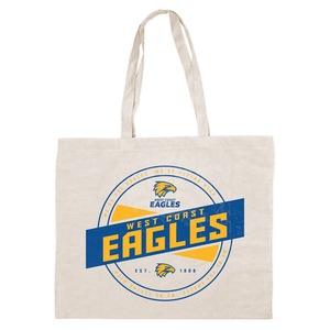 West Coast Eagles AFL Canvas Tote Carry Shopping Grocery Bag