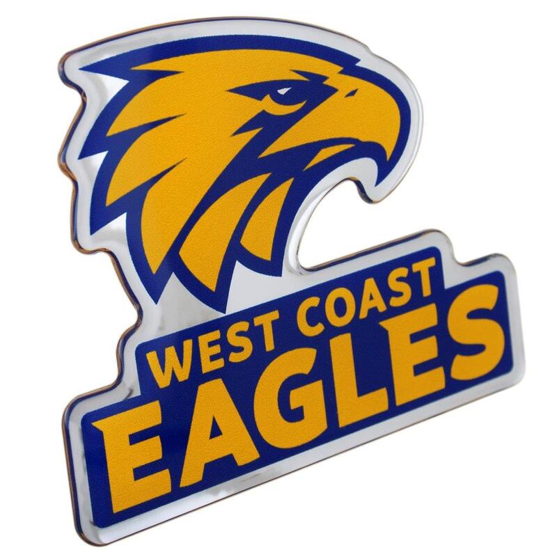 West Coast Eagles AFL Lensed Chrome Decal Badge - Cars, Bikes, Laptops, Most Things
