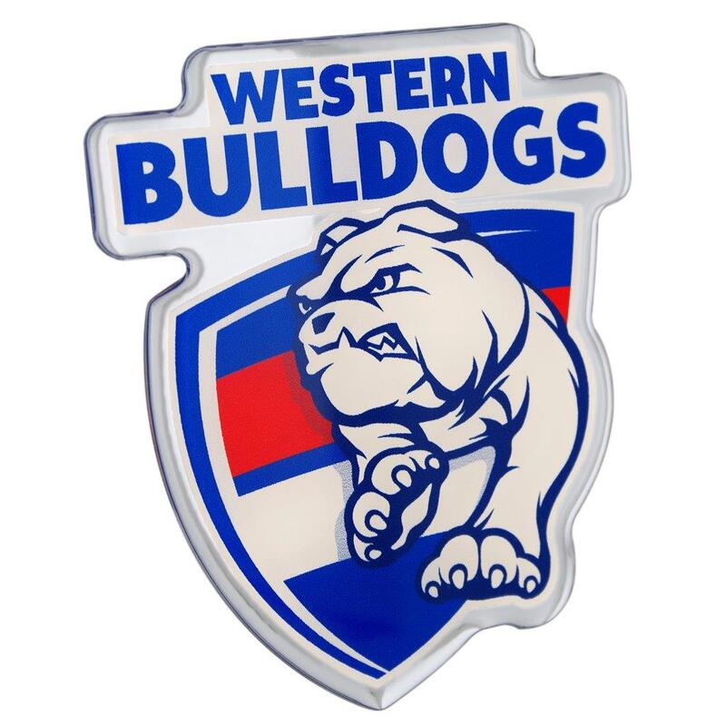 Western Bulldogs AFL Lensed Chrome Decal Badge - Cars, Bikes, Laptops, Most Things