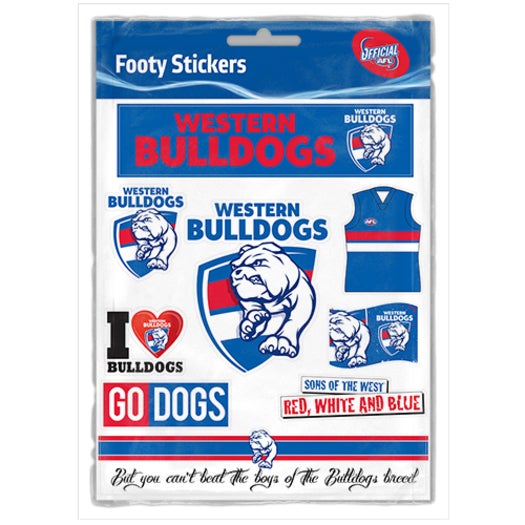 Western Bulldogs AFL LOGO Car Sticker Sheet for Car Bumper School Books