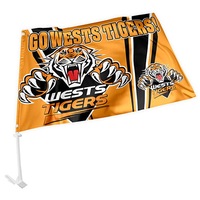 Wests Tigers NRL Clip on Window CAR Flag includes Pole