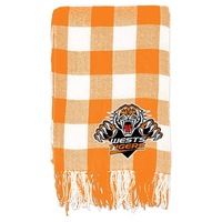 Wests Tigers NRL Rugby League TARTAN Fabric Large Throw Blanket