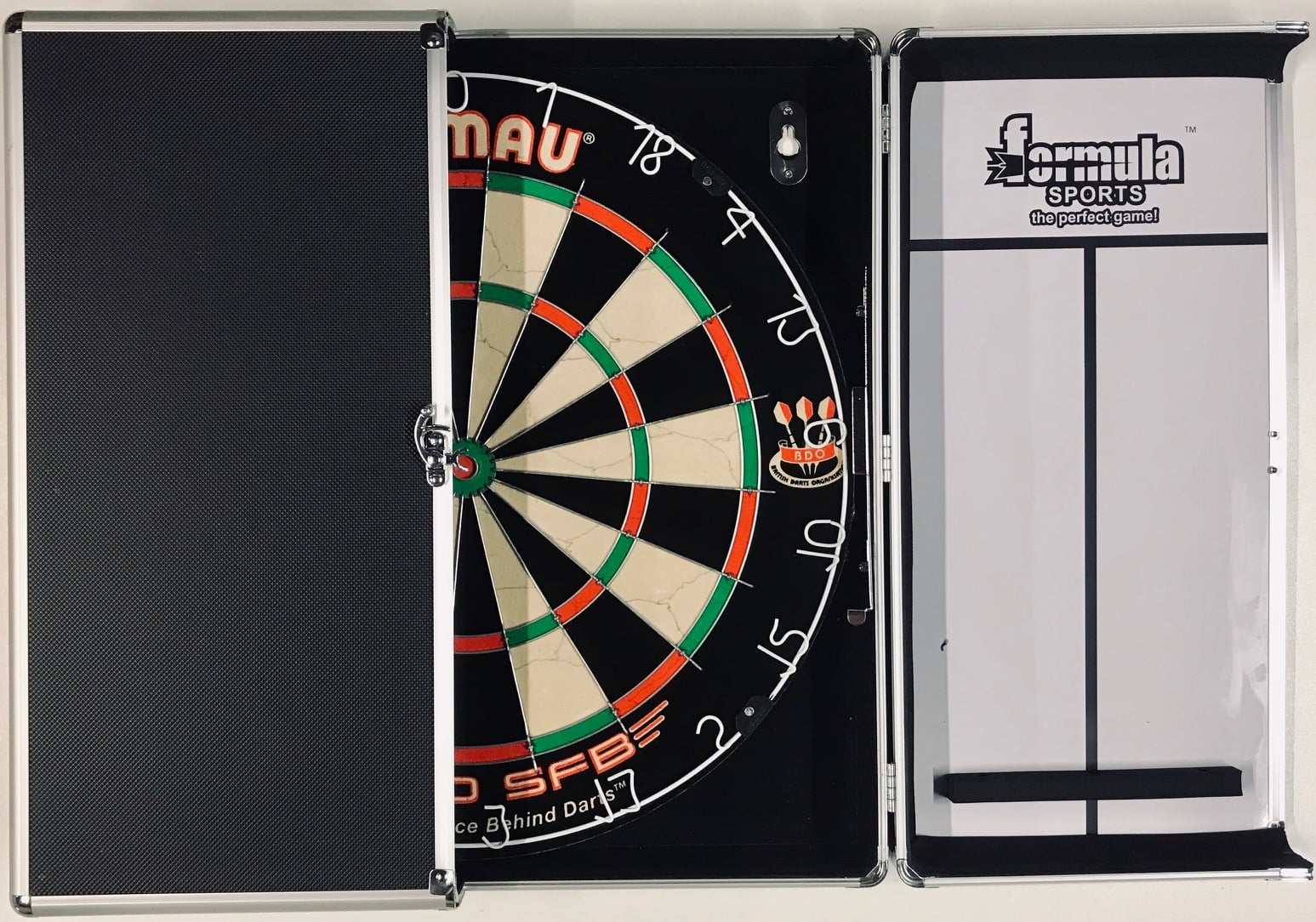 WINMAU PRO SFB Bristle Dart Board Set - Aluminium Alloy Cabinet - 6 x Darts