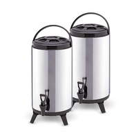 SOGA 2 x 10L Portable Insulated Cold/Heat Coffee Bubble Tea Pot Beer Barrel With Dispenser