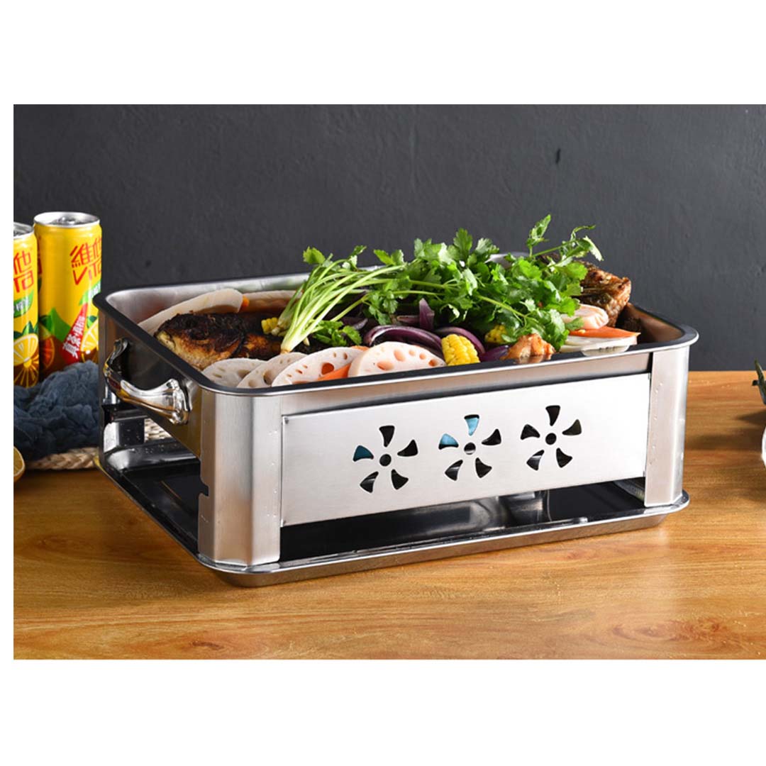 2X 36CM Portable Stainless Steel Outdoor Chafing Dish BBQ Fish Stove Grill Plate Buy Chafing