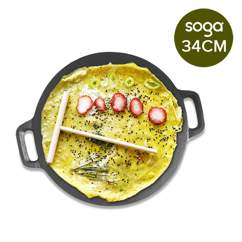 28cm Seasoned Cast Iron Induction Crepes Pan Baking Pancake Tool Pizza Bakeware main image 1