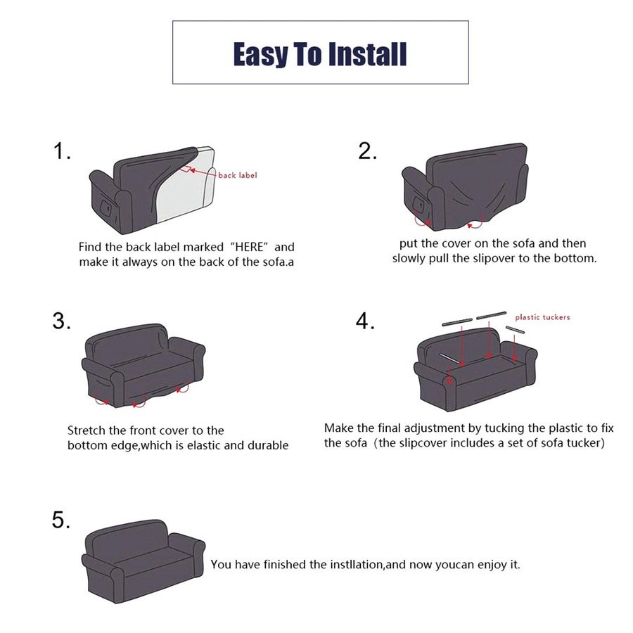 SOGA 1-Seater Blue Sofa Cover with Ruffled Skirt Couch Protector High Stretch Lounge Slipcover Home Decor