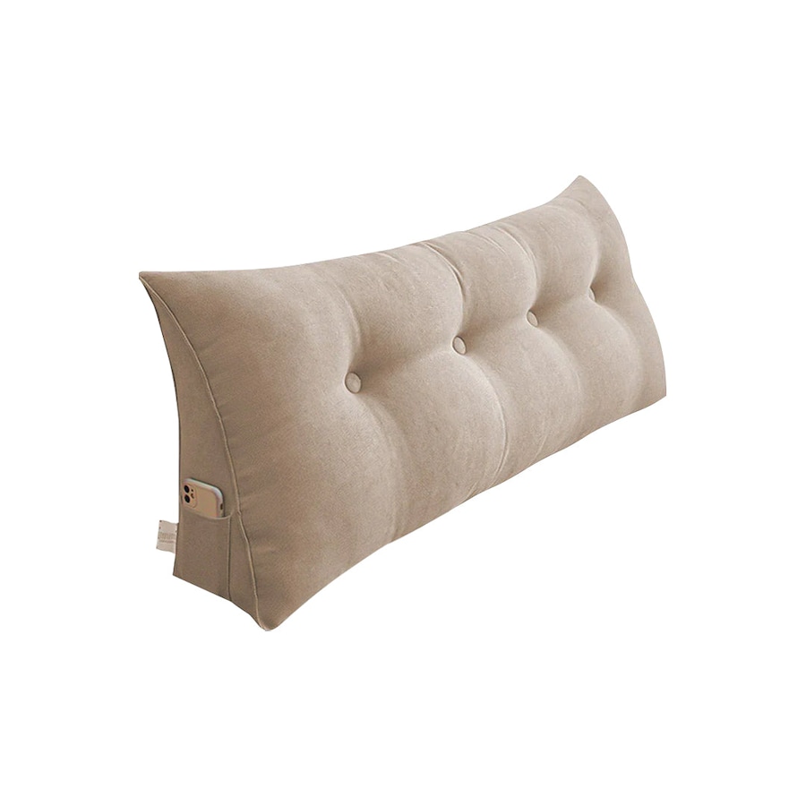 SOGA 120cm Beige Triangular Wedge Bed Pillow Headboard Backrest Bedside Tatami Cushion Home Decor
