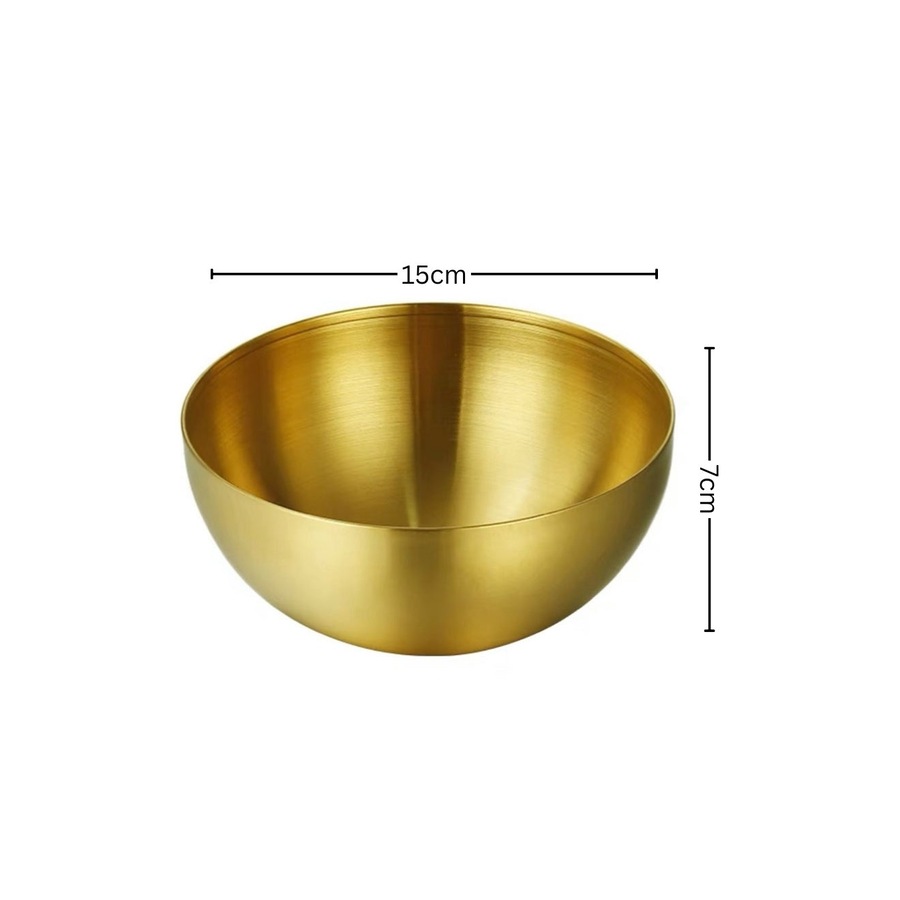 SOGA 15cm Gold Salad Bowl with Model 201 Elegant and Durable Kitchen Essential