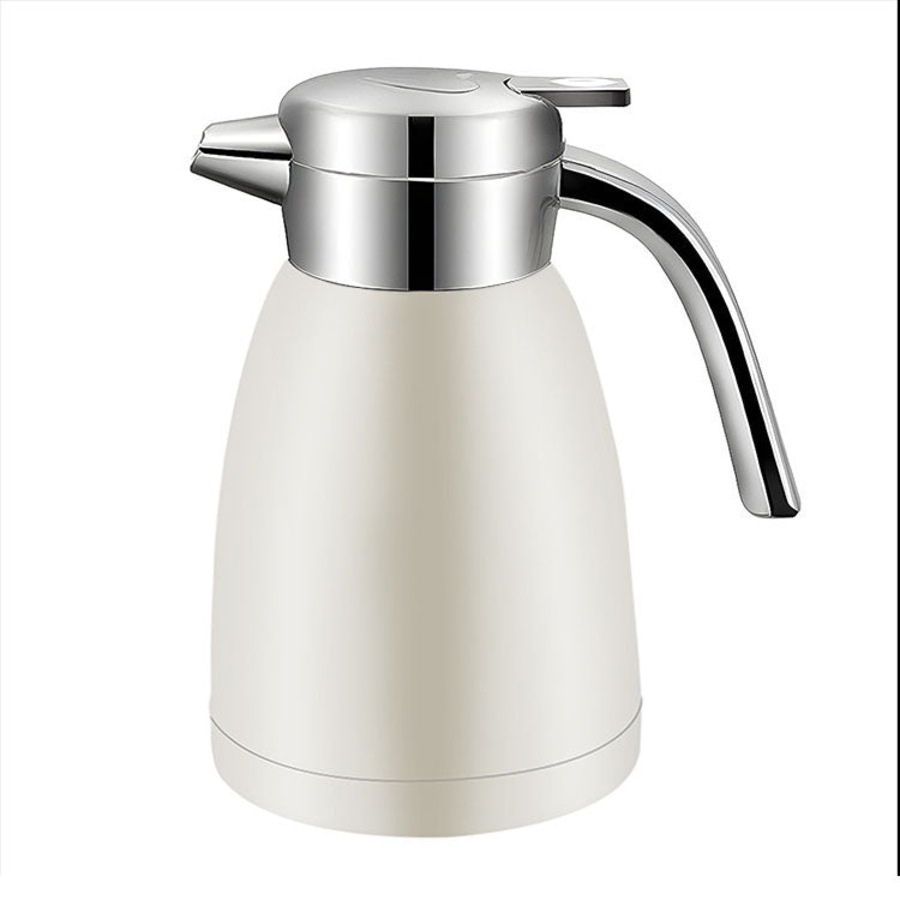 SOGA 2.2L Stainless Steel Water Bottle Insulated Vacuum Flask Coffee Jug Thermal White