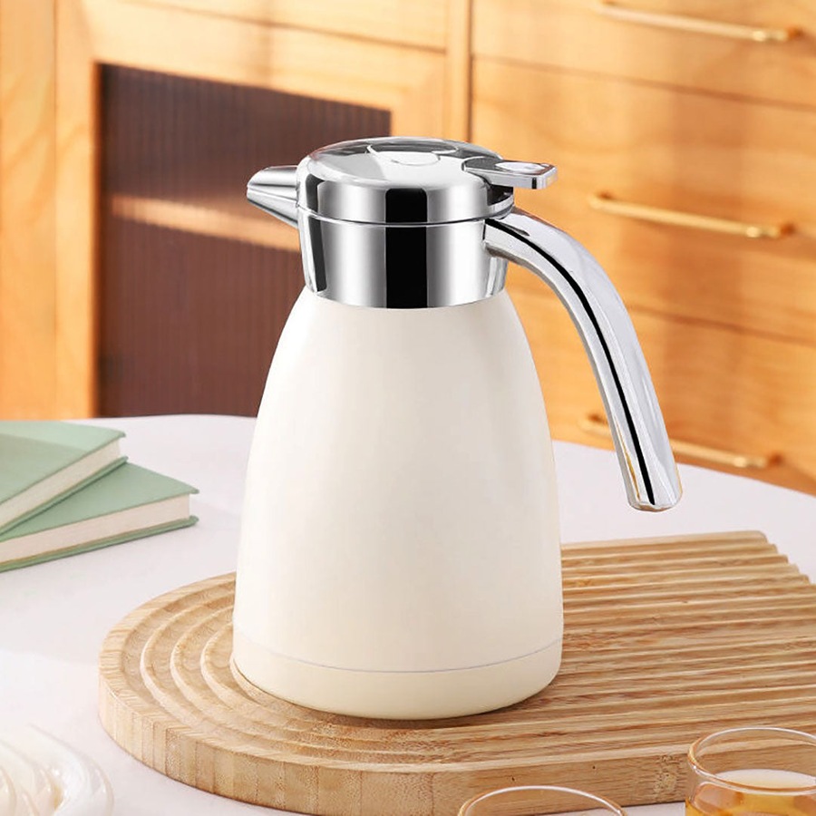 SOGA 2.2L Stainless Steel Water Bottle Insulated Vacuum Flask Coffee Jug Thermal White
