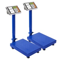 SOGA 2X 300kg Electronic Digital Platform Scale Computing Shop Postal Weight Blue
