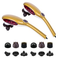SOGA 2X 6 Heads Portable Handheld Massager Soothing Stimulate Blood Flow Shoulder Yellow