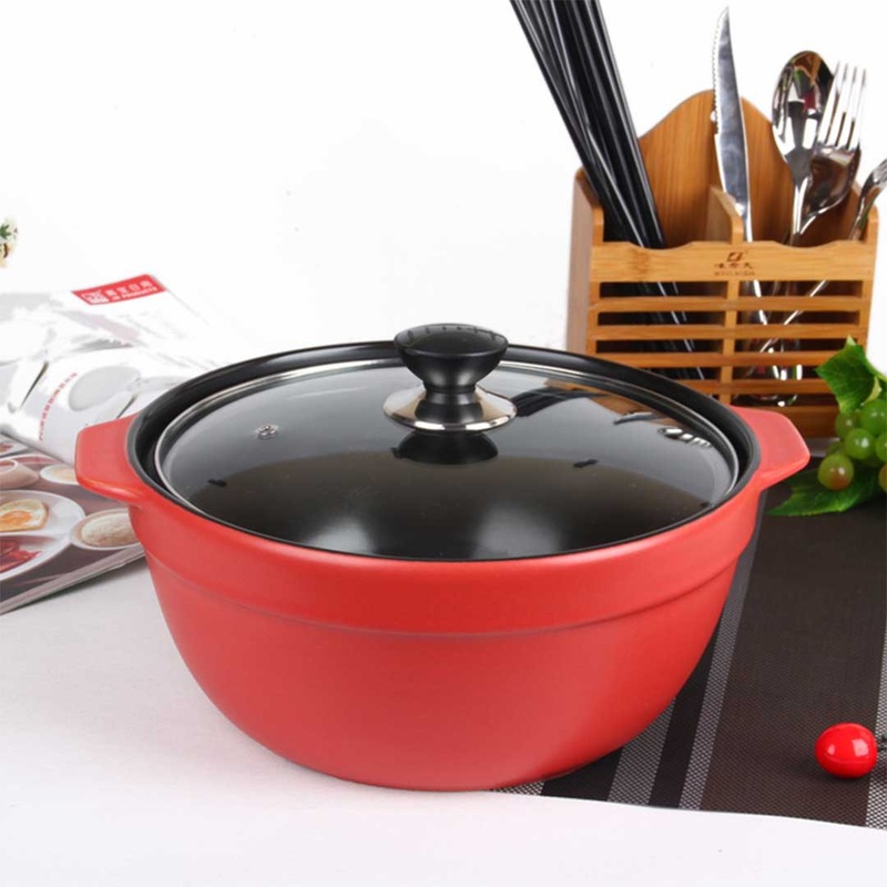 3.5L Ceramic Casserole Stew Cooking Pot with Glass Lid Green Buy