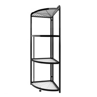 SOGA 4 Tier Steel Triangular Corner Stand Multi-Functional Shelves Portable Storage Organizer