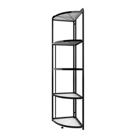 SOGA 5 Tier Steel Triangular Corner Stand Multi-Functional Shelves Portable Storage Organizer