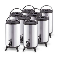 SOGA 8 x 8L Portable Insulated Cold/Heat Coffee Bubble Tea Pot Beer Barrel With Dispenser
