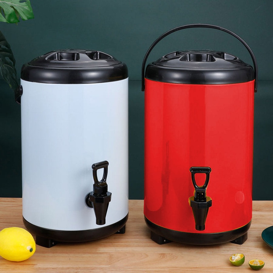 Buy SOGA 8L Stainless Steel Insulated Milk Tea Barrel Hot and Cold ...