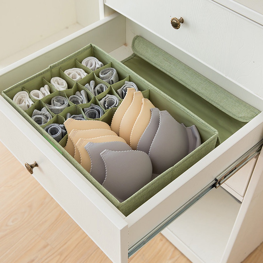 Buy SOGA Green Flip Top Underwear Storage Box Foldable Wardrobe ...