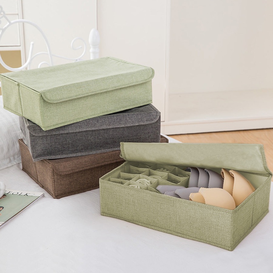 Buy SOGA Green Flip Top Underwear Storage Box Foldable Wardrobe ...