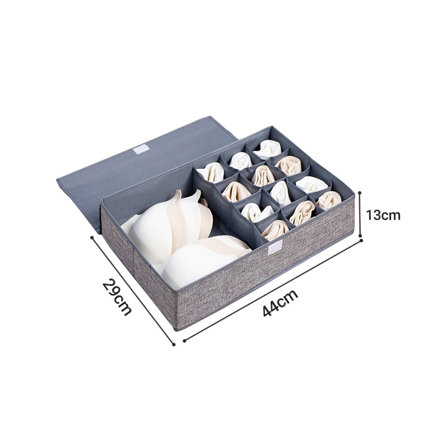 Buy SOGA Grey Flip Top Underwear Storage Box Foldable Wardrobe ...