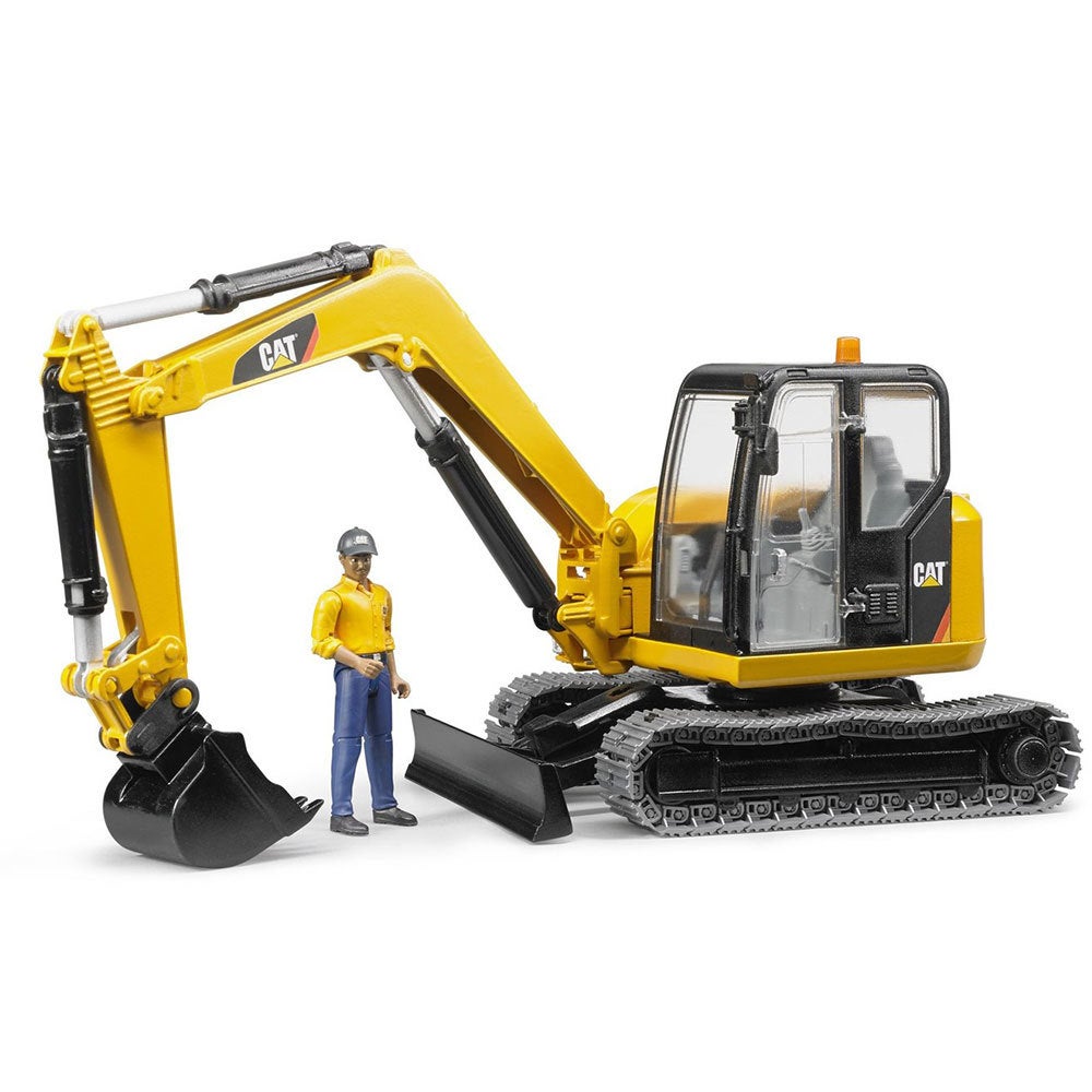 Bruder 1:16 CAT Caterpillar Excavator Digger Tractor w/Worker/Builder Kids Toy