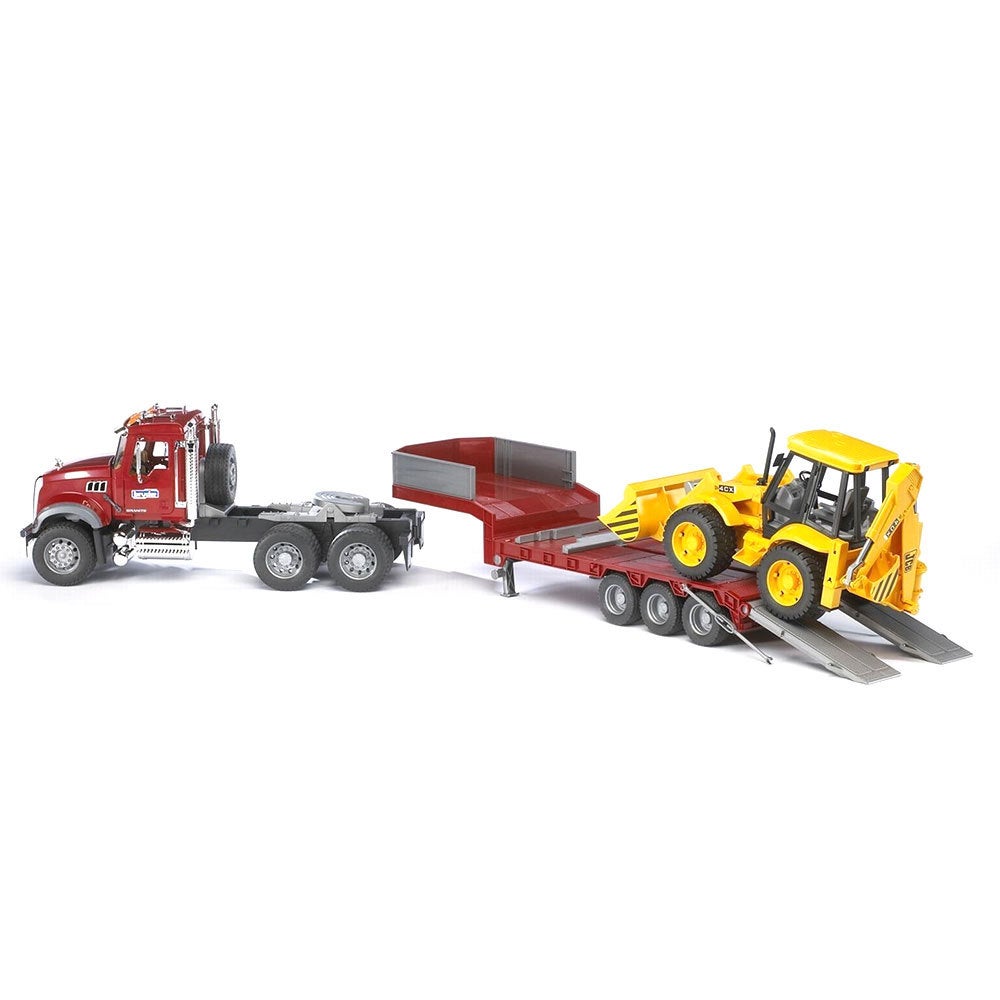 Bruder 95cm 1:16 MACK Truck Granite Loader w/JCB 4CX Tractor Backhoe Kids Toy