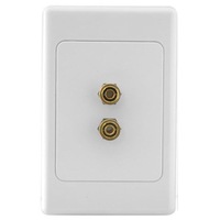 PRO2 PRO1030 1 way 2 Terminal Speaker Wall Plate/2X Banana Sockets/Suit Clipsal
