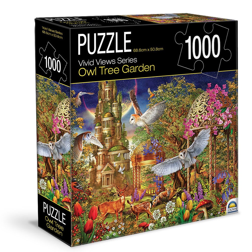 1000pc Crown Vivid Views Series Owl Tree Garden 68.6cm Jigsaw Puzzle Toy 15y+