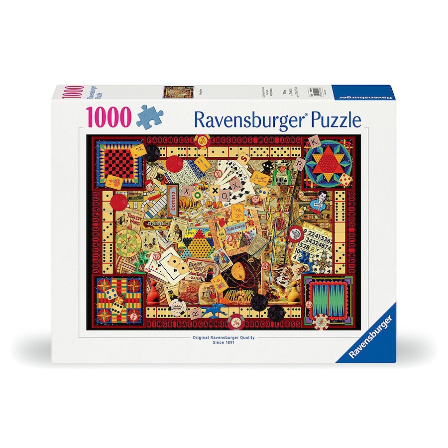 1000pc Ravensburger Vintage Games Themed Family Jigsaw Puzzle Pieces Set