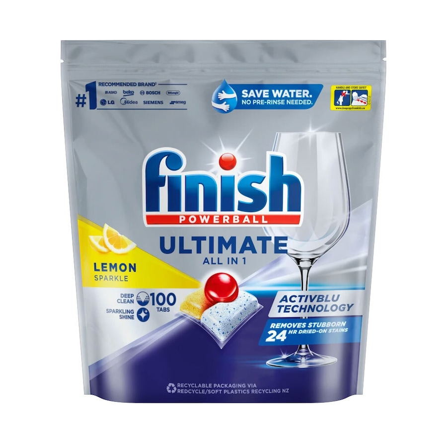 100pc Finish Powerball Ultimate All-in-One Dishwashing Tablets Lemon Sparkle
