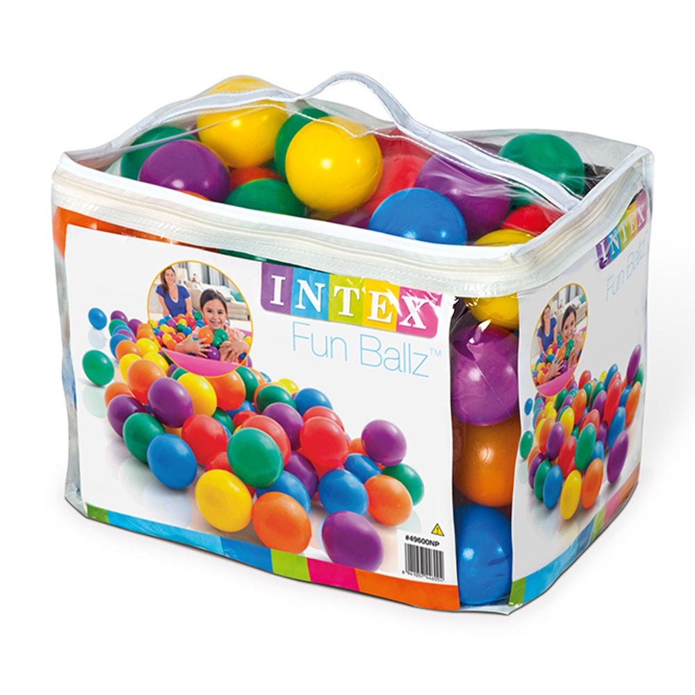 100pc Intex 8cm Kids Plastic Balls Indoor/Outdoor Ball Pit/Playpen/Pool Toys 2y+