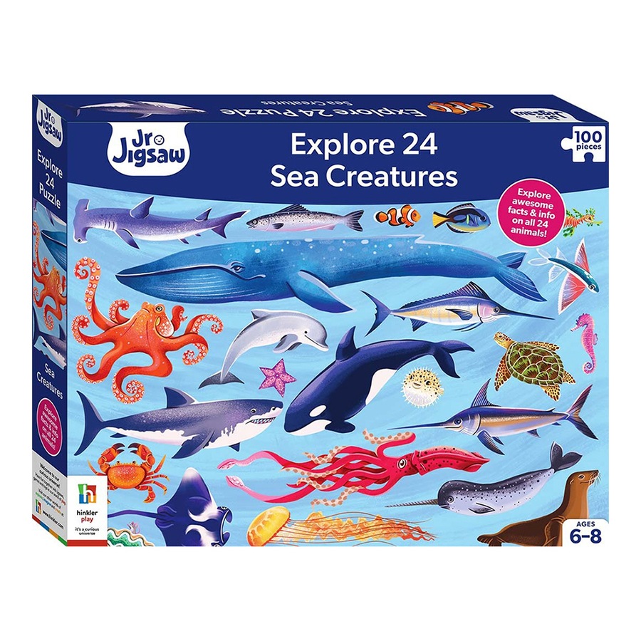 100pc Junior Jigsaw Jigsaw Puzzle Explore 24: Sea Creatures Activity Toy 4y+