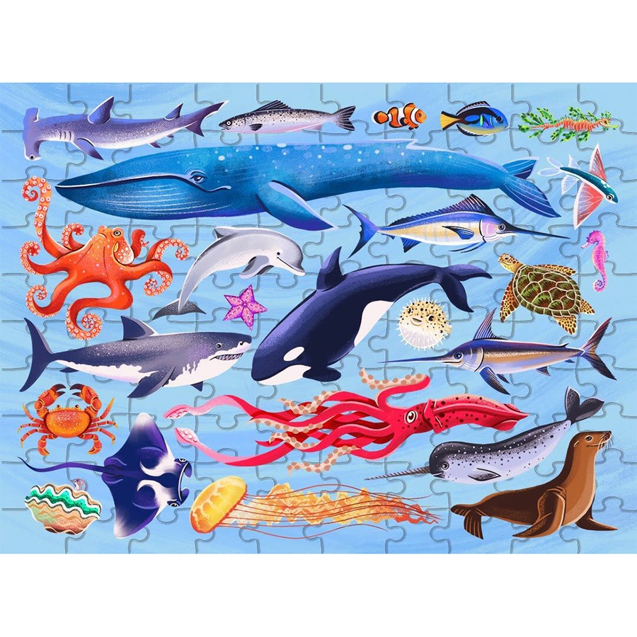 100pc Junior Jigsaw Jigsaw Puzzle Explore 24: Sea Creatures Activity Toy 4y+