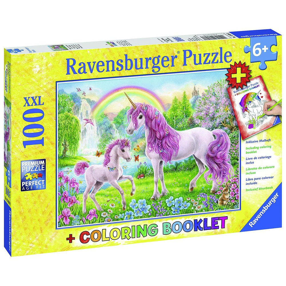 Buy 100pc Ravensburger Magical Unicorns Jigsaw Puzzle w/Colouring ...