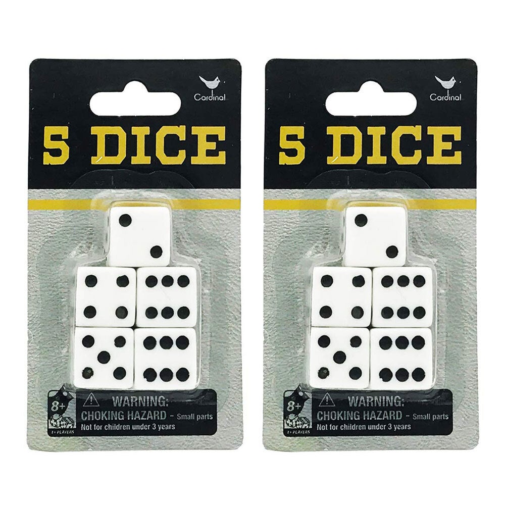 10pc Cardinal Classic Dice Pack/Set f/ Board/Table Games/Play/Roll Black/White