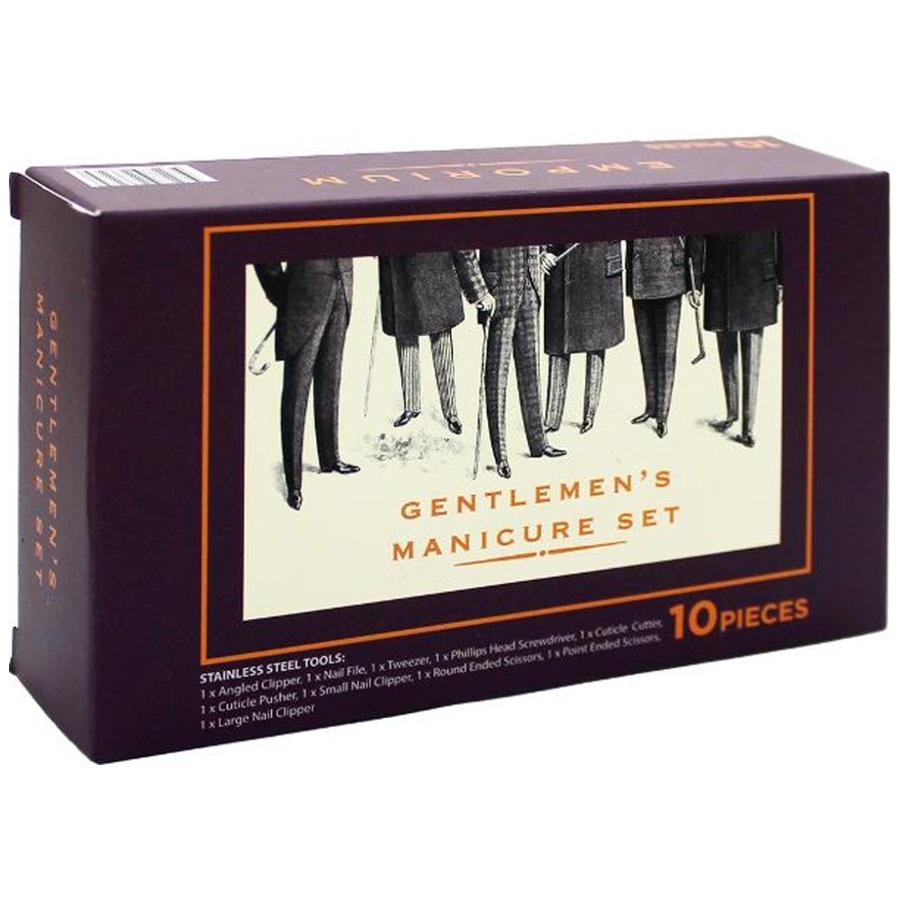 10pc Emporium Gentleman's Nail Manicure Set Stainless Steel For Men
