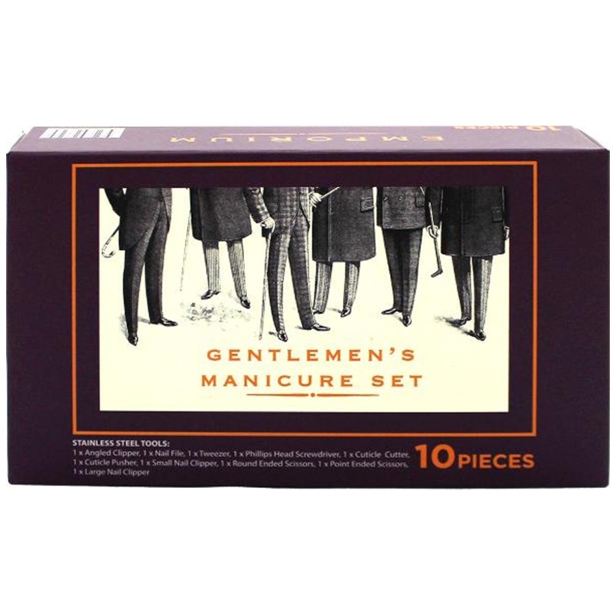 10pc Emporium Gentleman's Nail Manicure Set Stainless Steel For Men