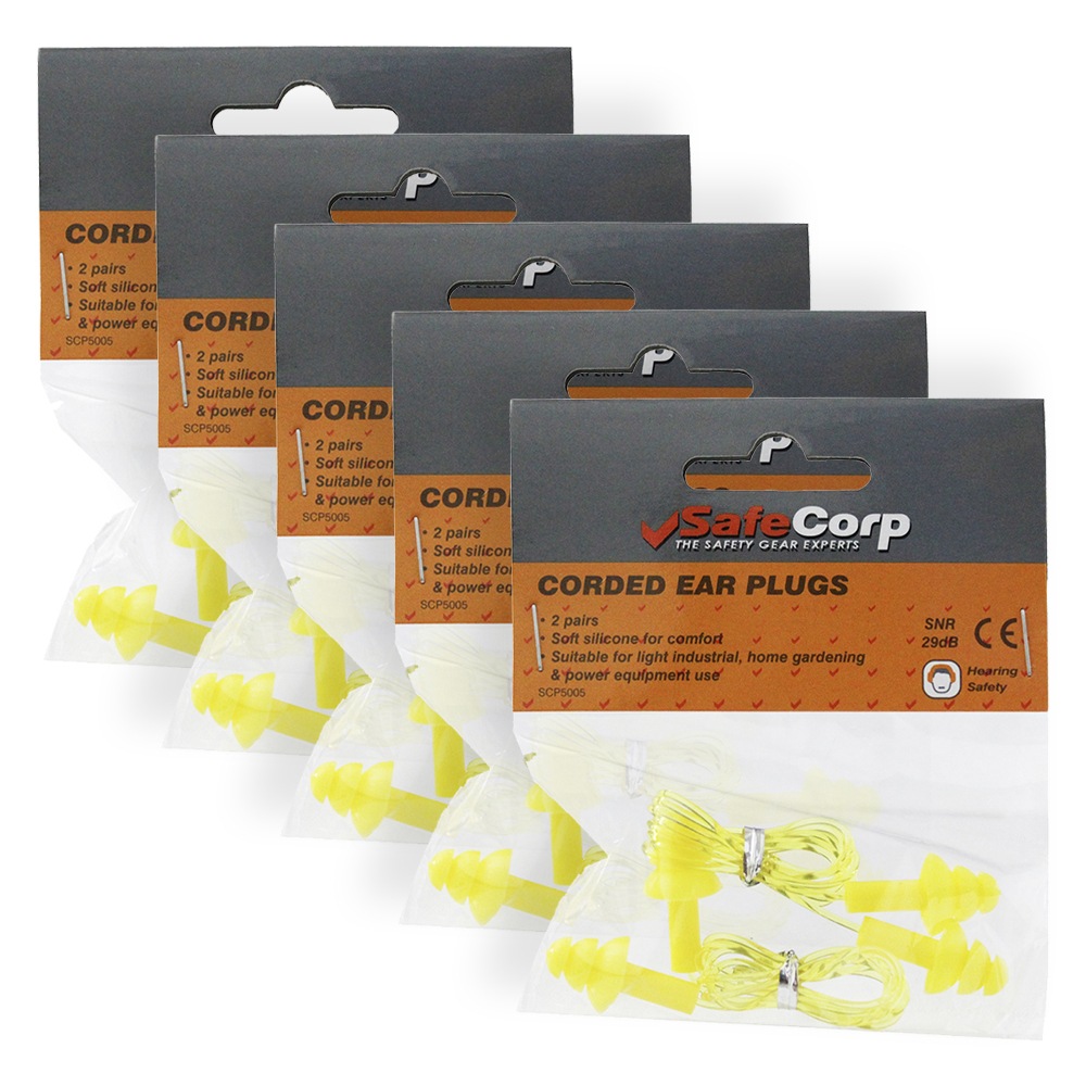 10pc Safecorp Corded Ear Plugs Safety Hearing Protection Home/Garden DIY Australia