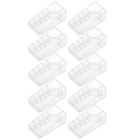 10PK Boxsweden Crystal 7 Section Micro Station Makeup/Cosmetics Organiser Clear