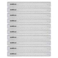 10PK Celco 30cm Metric Plastic Ruler School Art/Craft Stationery Drawing Clear