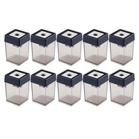 10PK Dahle Plastic Single Hole Pencil Sharpener School/Office Stationery Black