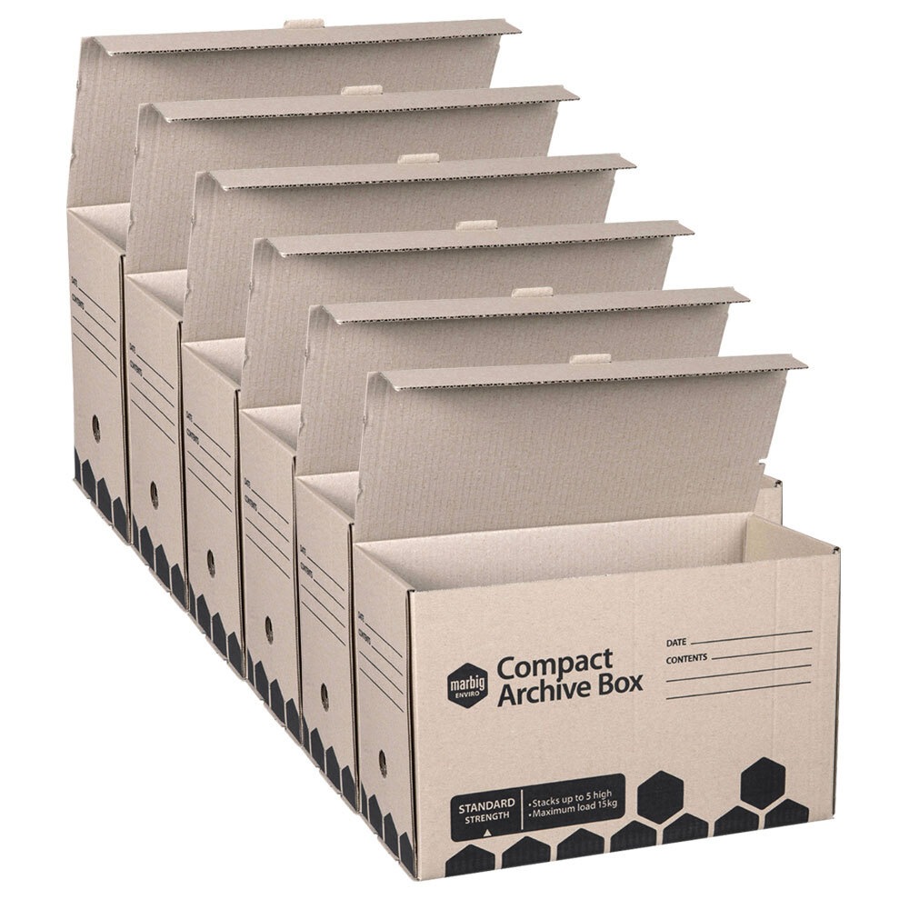 Buy 10PK Marbig Enviro Compact 41cm Archive Box/File Storage Document ...