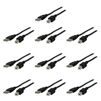10PK PRO.2 USB 2.0 Type A Male to B Plug 2m Cable/Lead Cord for Computer Printer