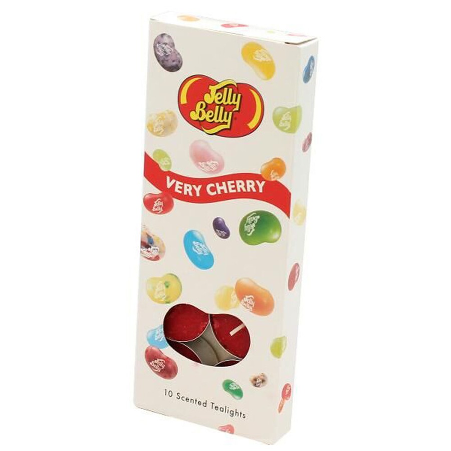 10x 10pc Jelly Belly Very Cherry Scented Tealight Candles Room Fragrance Red