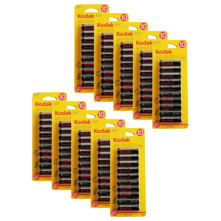 10x 10pc Kodak Zinc-Chloride AA Battery 1.5V Single Use Zinc Chloride